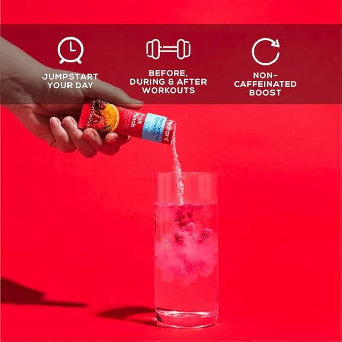 HYDRANT - Hydrate Electrolyte Powder Fruit Punch Flavor 30 Rapid Hydration Individual Stick Packs - Low Sugar Drink Mix for Daily Use Travel &amp Workouts