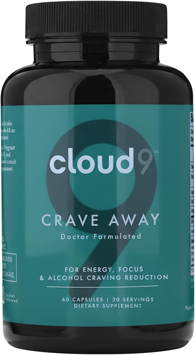 Cloud9 Crave Away - Wellness Supplement for Energy Focus &amp Vitality Support – Daily Balance with Adaptogens Brain Health Support &amp Hydration – Made in USA – 60 Capsules