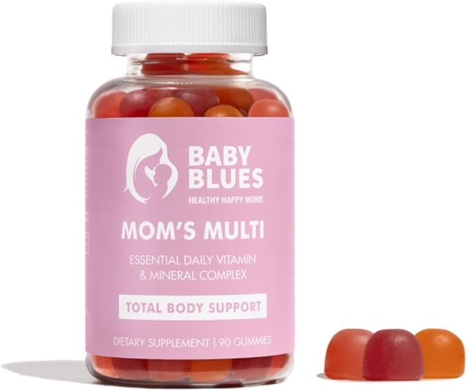 Baby Blues Mom's Multi Daily Multi-Vitamin Gummies for Moms Complete Daily Support Energy &amp Mood Enhancer Immunity &amp Wellness Blend Supports Hair Skin &amp Nails Gentle &amp Easy to Di