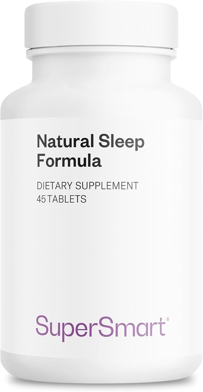 Supersmart - Natural Sleep Formula (Advanced Formula) - with L-Tryptophan Valerian Root Hop Eschscholzia Californica - Herbal Supplement | Non-GMO &amp Gluten Free - 45 Tablets