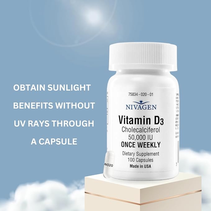Vitamin D2 Liquid Drops (Ergocalciferol) 400 IU - 60ml (8000 USP 1200 Servings) + Vitamin D3 50000 IU Capsules (100 Count)