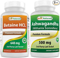Best Naturals Betaine HCL 648 mg &amp Ashwagandha Extract 500 Mg