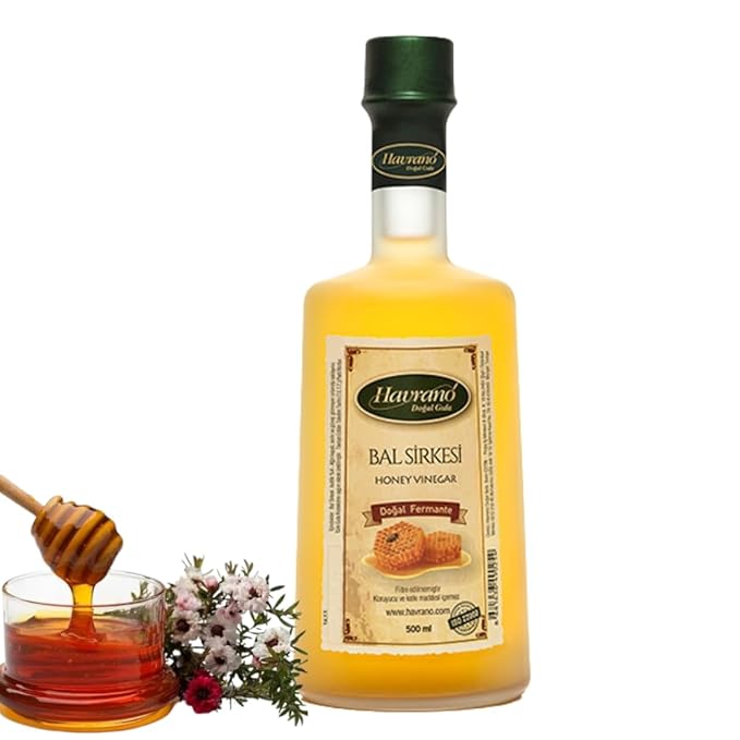 Honey Vinegar Additive-free 100% Natural Organic Fermented Organic Turkish Product A Natural &amp Pure Ideal Vinegar for Gourmet Delights (500 ml / 16.9 fl oz)