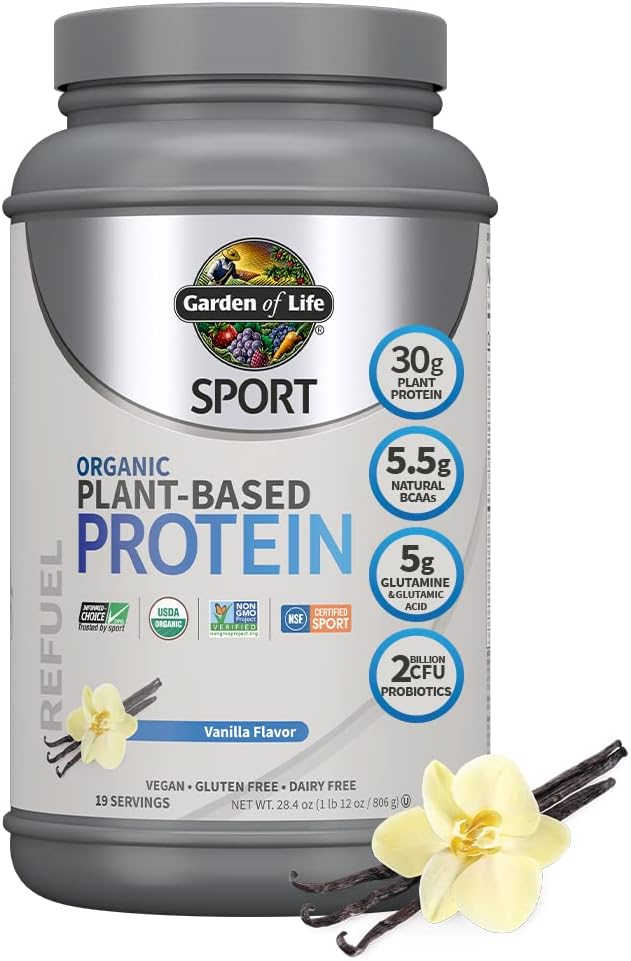 Garden of Life Organic Vegan Sport Protein Greens Blend Superfoods with Probiotics and BCAAs for Immunity 30 Servings Each