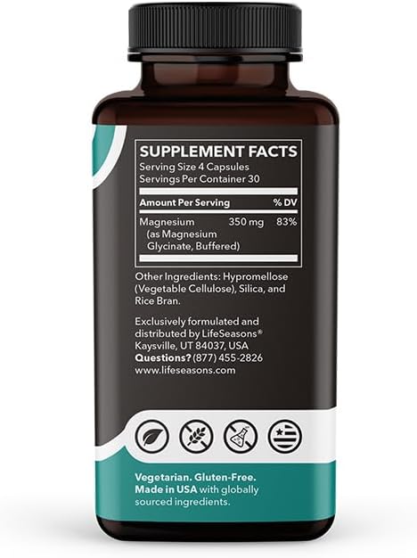 LifeSeasons Anxie-T Stress Relief Gummies &amp Magnesium Glycinate 350mg Capsules – Supplements to Support Stress Relief Sleep Mood Heart Health Muscles &amp Metabolism – 90 Gummies &amp 120 Ca