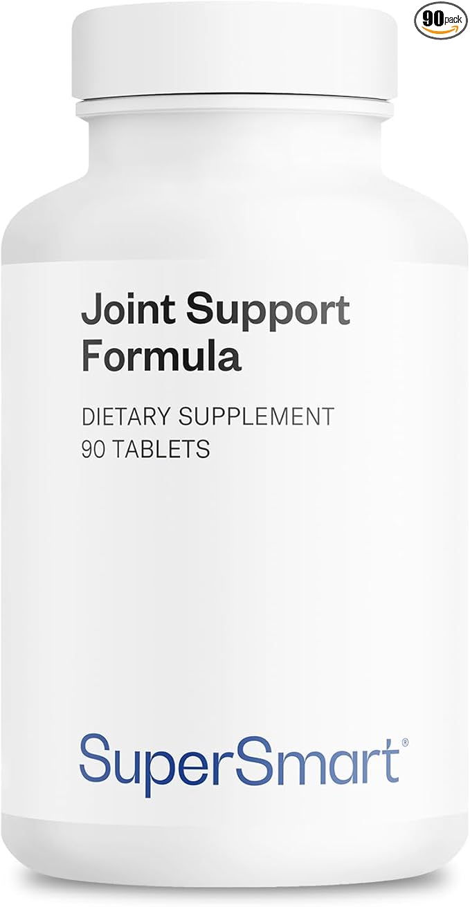 Supersmart - Joint Support Formula - with Glucosamine Chondroitin Hyaluronic Acid &amp MSM | Non-GMO &amp Gluten Free - 90 Tablets