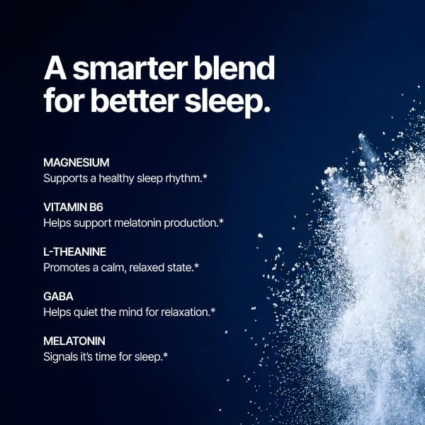Calm Sleep Aid Drink Mix Powder Som Sleep Melatonin 3mg Magnesium Vitamin B6 L-Theanine &amp GABA – Vegan Zero Sugar Keto Friendly – Cherry 60-Pack