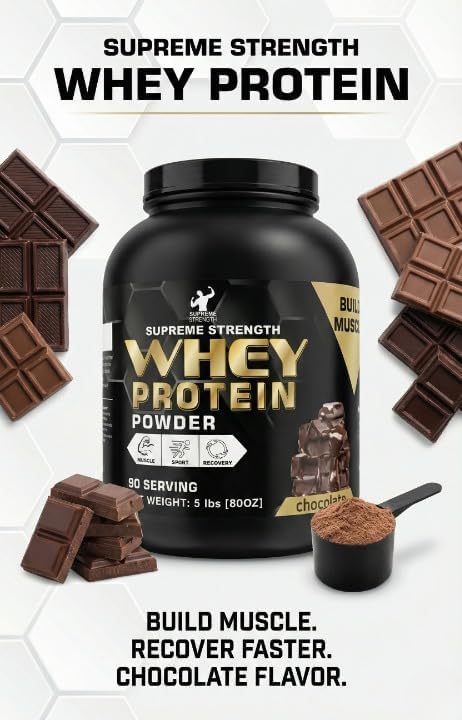 Whey Protein Powder 5 lbs – Premium Whey Isolate &amp Concentrate – 25g Protein for Muscle Gain &amp Recovery – Rich Chocolate Flavor – Proteína/Extreme for Fitness &amp Workout