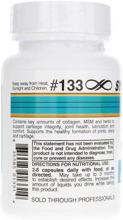 Systemic Formulas JOT – Joint/Disc/Cartilage 60 Capsules Bio Nutriment #133. Supports Cartilage Integrity Joint Health Lubrication and Comfort and Healthy Formation of Joints Discs and Cartilage.