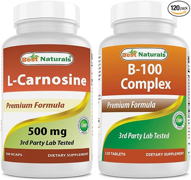 Best Naturals L-Carnosine 500 mg &amp B-100 Complex