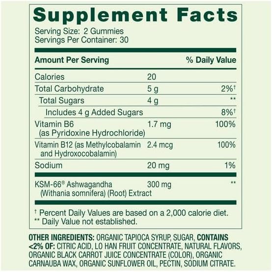 H4U Spring Valley Ashwagandha Vegetarian Gummies for Stress Support Dietary Supplement Cherry Flavor 60 Count (Gummies - Cherry)