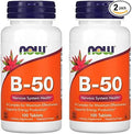 NOW Supplements Vitamin B-50 mg Energy Production* Nervous System Health* 100 Tablets (Pack of 2)