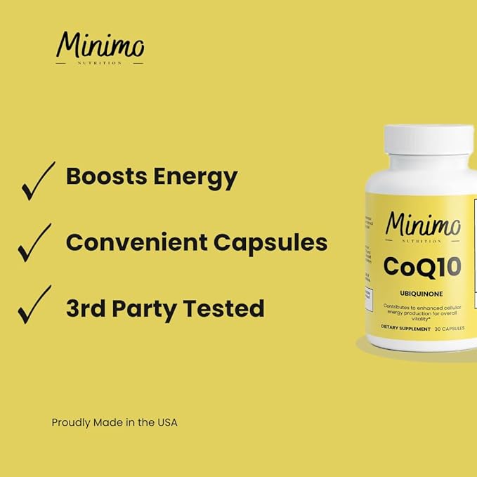 CoQ10 Ubiquinone 200mg 3rd Party Tested Optimally Absorbed Ubiquinone Vegan Gluten Free Dietary Supplement Support for Heart Health &amp Brain Function 30 Capsules
