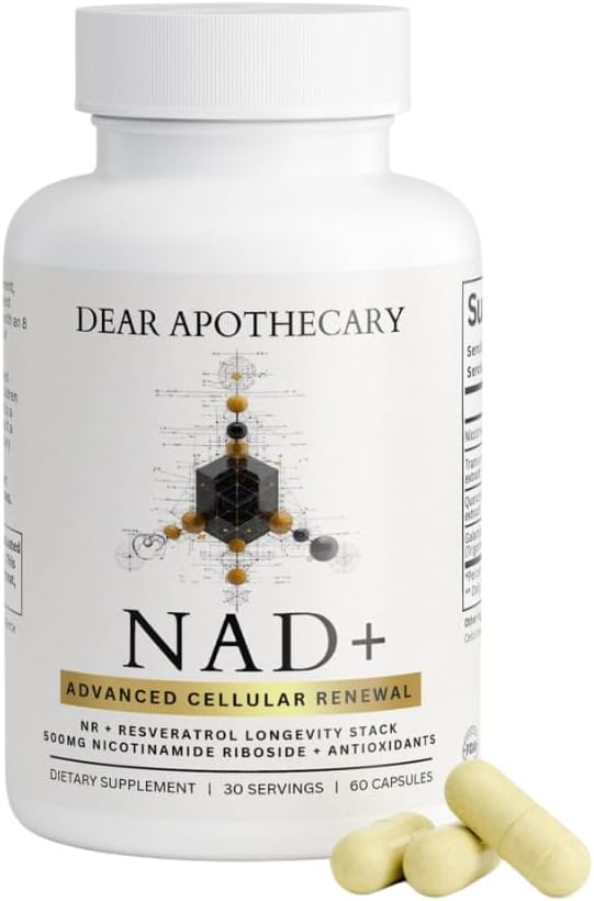 NAD+ Longevity Formula - 500mg Nicotinamide Riboside with Trans-Resveratrol &amp Quercetin - Supports Cellular Energy Healthy Aging &amp Metabolism - 60 Capsules - Made in USA