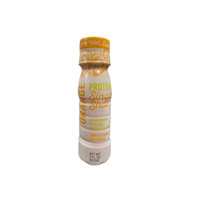 HealthyWise - Whey Protein &amp Collagen Shots 15g Protein Fat Free Sugar Free 3 Fl Oz Per Serving (Orange 12 Pack)