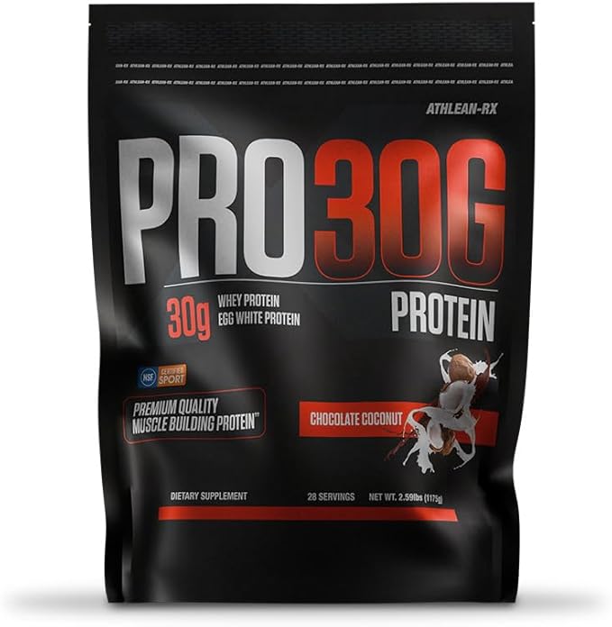ATHLEAN-X PRO-30G Premium Whey Protein Isolate Powder Chocolate Coconut Gluten-Free Low Sugar 30g of High Protein Powder for Muscle Recovery &amp Growth