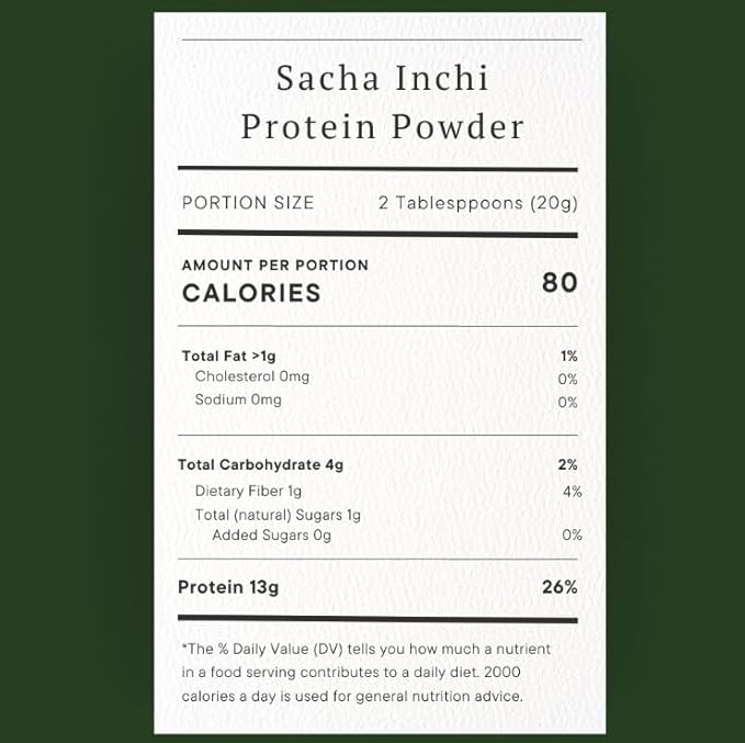 Sacha Inchi Protein Powder 2 LB - Pure Plant-Based Protein All 9 Essential Amino Acids Vegan Allergen-Free Keto &amp Paleo Dairy-Free Soy-Free Gluten-Free Sustainable Fair Trade