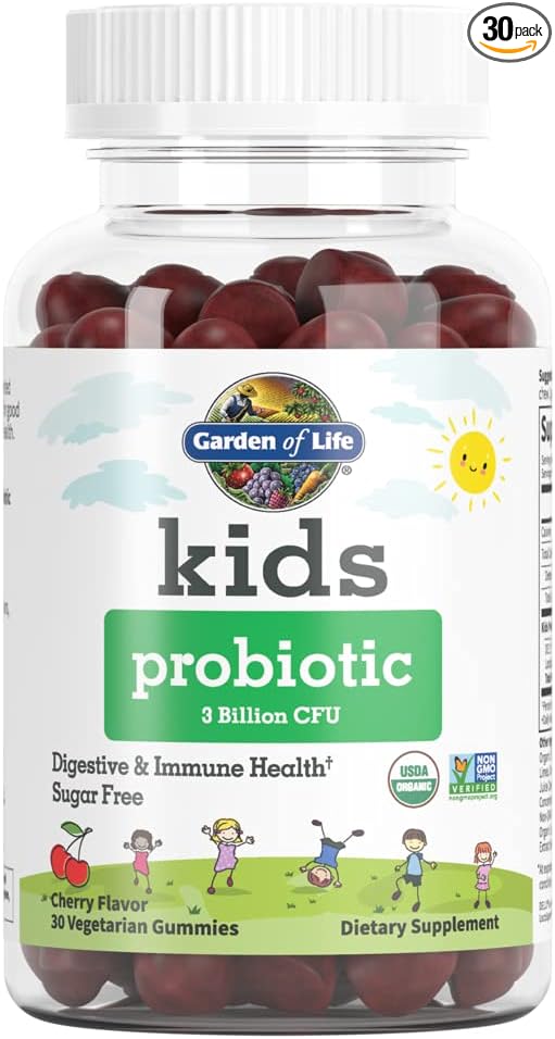 Garden of Life Kids Immune Support Gummies Cherry Flavor 30 Pack + Probiotics for Kids Cherry Flavor Gummies 30 Count