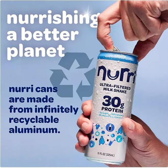 Nurri Ultra-Filtered Protein Shakes (12 Pack Vanilla) – 30g Protein 150 Calories 1g Sugar – Lactose Free Ready to Drink Recovery – Bundled with Taste Valley Soft Sea Salt Caramels Gift Pouch