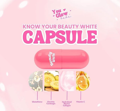 2 Packs You Glow Babe Beauty White 4 in 1 Glutathione Capsules - 30 Count per Pack