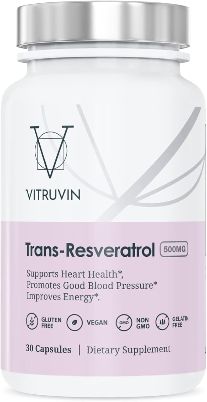 Vitruvin Beauty + Comfort Pack COQ10 200mg + Trans- Resveratrol 500mg + Curcumin 500mg Vegan Non-GMO Gluten-Free Gelatin-Free. Healthy Skin Hear Joints and Brain