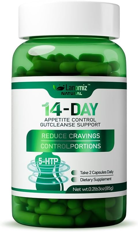 Gut Health Blend Supplement with Sustained-Release Probiotics Natural GLP-1Alternative White Kidney Bean Extract 5-HTP 60 Capsules Vegan Gluten-Free Dietary Perfect