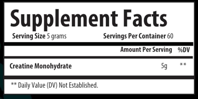 Creatine Monohydrate Powder | Non-GMO Vegan Supplement for Muscle Growth Strength Performance &amp Cognitive Support | Lab Tested Gluten-Free 60 Servings
