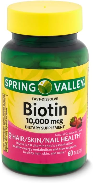 Fast-Dissolve Biotin Dietary Supplement 10000 mcg 60 Count