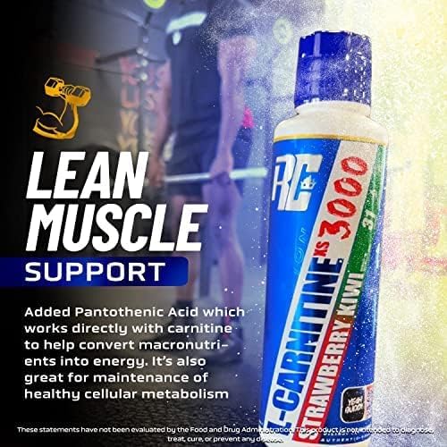 Ronnie Coleman Signature Series L-Carnitine XS 3000 Liquid Amino Acids Metabolism and Lean Muscle Strength Support Stimulant Free Sugar Free Zero Carbs Pink Lemonade 16 Oz