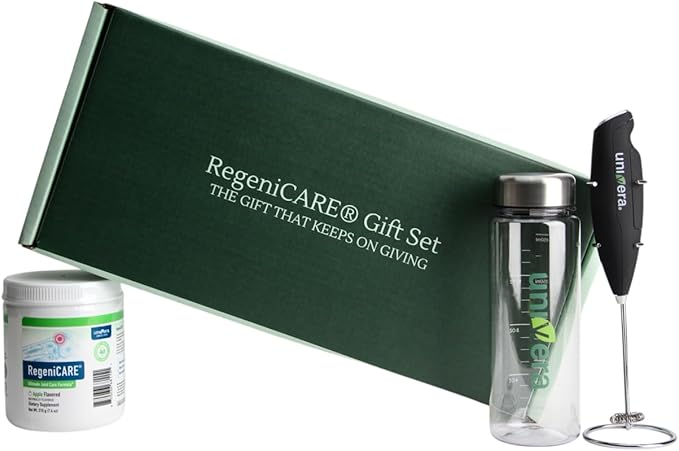 Holiday Gift Set Joint Support with Univestin® Glucosamine Chondroitin &amp MSM — Bottle &amp Frother Included Green Apple Flavor 30 Servings