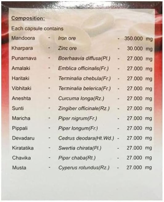 AVN Xerfer Capsules - Helps in Anemia by promoting Natural RBC formation Helps Improve Hemoglobin Levels Enhances Iron absorption (Pack of 1) (120 Capsules)