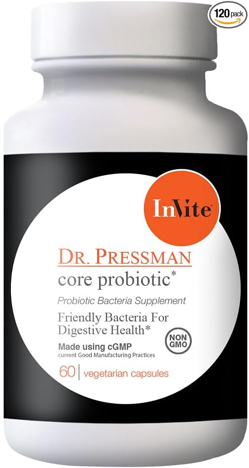 Invite Health Core Probiotic - Supports Digestive Immune and Skin Health - Non-Dairy Probiotic with 52.5 Billion CFUs - 60 Vegetarian Capsules (2-Pack)