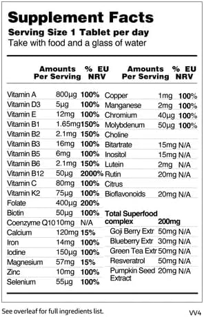 MultiVitamin Supplement Vegan Multivitamins 26 Vitamin &amp Minerals for Metabolic &amp Immune Support – Multivitamin for Women &amp Men (3 Pack)