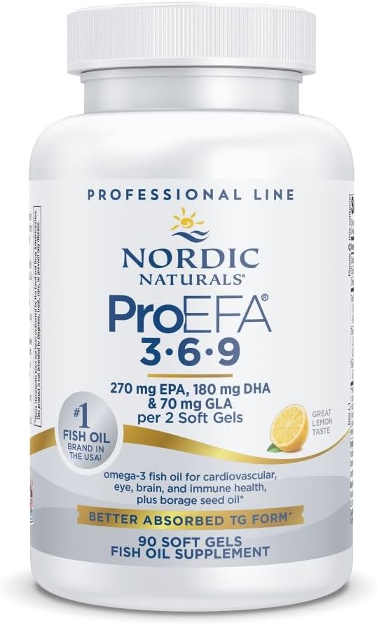 Nordic Naturals ProEFA 3-6-9 Lemon Flavor - 90 Soft Gels - 565 mg Omega-3 - EPA &amp DHA with Added GLA - Healthy Skin Cognition &amp Positive Mood - Non-GMO - 45 Servings