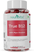 Plant-Based True B12 Supplements for Men &amp Women | with Myo-inositol Folic Acid &amp Spirulina | Supports Energy Brain Health &amp Better Absorption (60 Tablets)