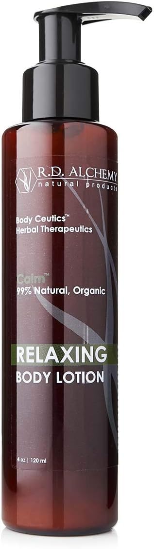 RD Alchemy - Natural &amp Organic Relaxing Body Lotion with Aromatherapy Stress Relief and Sleep Benefits. Lavender Essential Oil Kava Kava Skullcap &amp more calm the body &amp quiet the mind