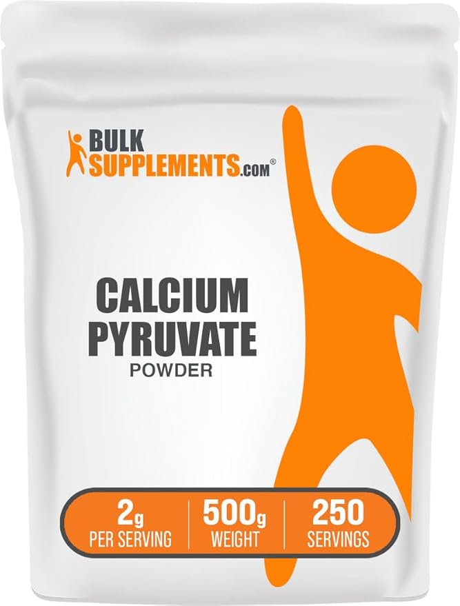 BulkSupplements.com Calcium Pyruvate Powder - Calcium Supplement Pyruvate Supplement - Unflavored &amp Gluten Free 2g per Serving 500g (1.1 lbs) (Pack of 1)