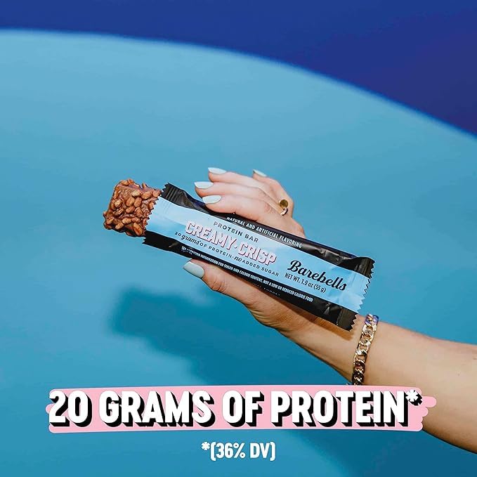 Barebells Protein Snacks Bars Creamy Crisp - 12 Count 1.9oz Bars 55g of High Protein - Chocolate Protein Bar with 1g of Total Sugars - Perfect on The Go Protein Snack &amp Breakfast Bars 2 pack