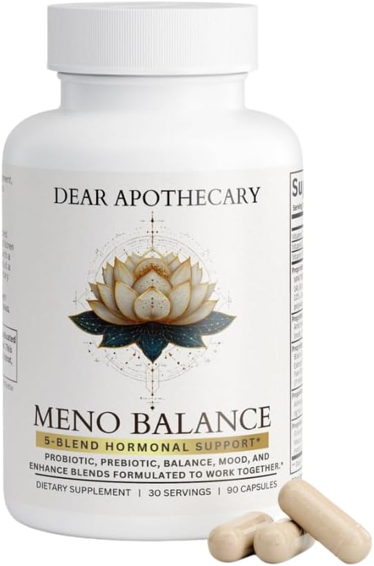 Meno Balance Menopause Supplement for Women - 40 Billion CFU Probiotics Black Cohosh Ashwagandha DIM DHEA - 5-Blend Formula - Non-GMO Gluten Free - 90 Capsules