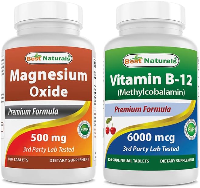 Magnesium Oxide 500 mg &amp Vitamin B12 6000 mcg