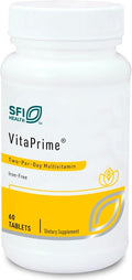 Klaire Labs SFI Health VitaPrime - Iron Free Multivitamin for Women &amp Men - Promote Immune Function &amp Support Nutritional Gaps - Two-Per-Day Multivitamin with Methyl Folate &amp B12 (60 Table