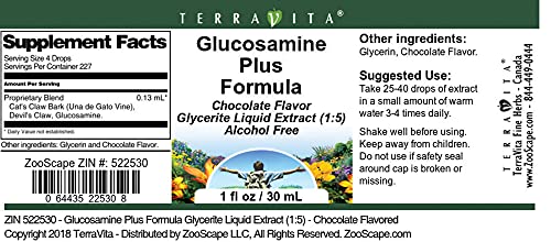 Terravita Glucosamine Plus Formula Glycerite Liquid Extract (1:5) - Chocolate Flavored (1 oz ZIN: 522530)