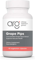 Allergy Research Group Grape Pips - Grape Seed Extract Proanthocyanidins Polyphenols Herbal Supplement Organic 300mg Capsules - 90 Count