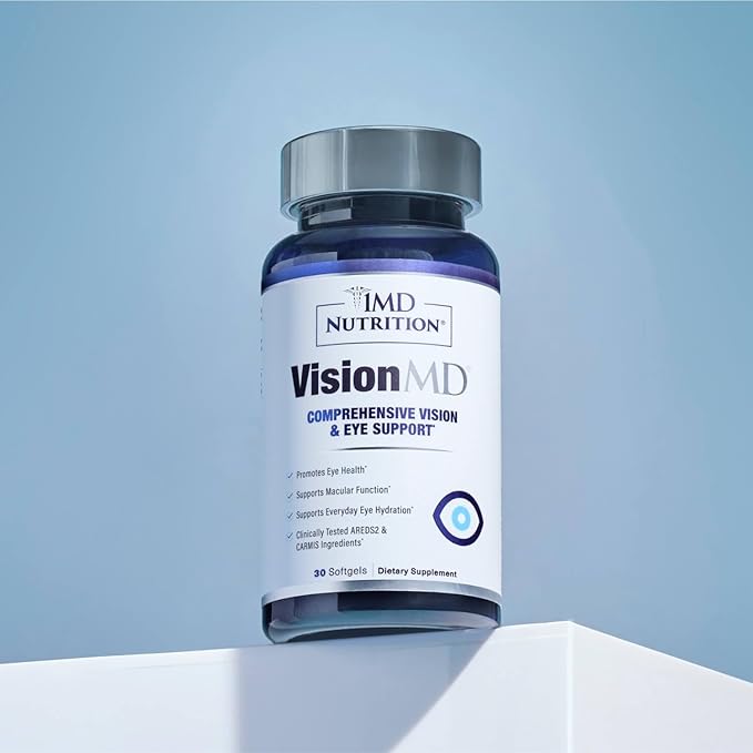 1MD Nutrition VisionMD Eye Vitamin CARMIS - Eye Supplement for Adults - with OptiLut Lutein &amp Zeaxanthin - Supports Vision Health Care Everyday Eye Strain &amp Occasional Dry Eye - 30 Softgels