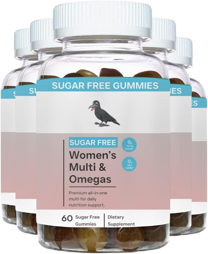 Womens Multivitamin Gummies All in One Sugar Free Multi and Omegas Gummies - 300 Gummies 5 Pack