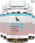 Womens Multivitamin Gummies All in One Sugar Free Multi and Omegas Gummies - 300 Gummies 5 Pack
