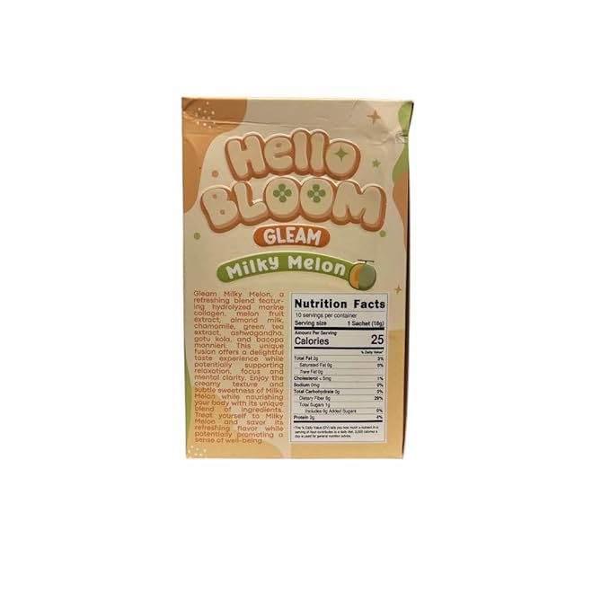 Hello Bloom GLEAM Collagen Mix Drinks by Kiray Celis (1 Pack Milky Melon)