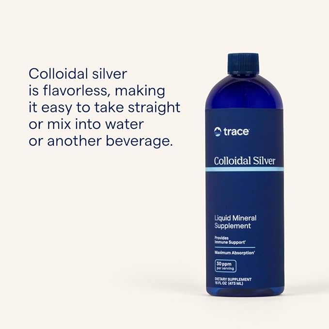 Trace Minerals Colloidal Silver - Pure Colloidal Silver Supplement for Immune Support - Natural Mineral Drops - High-Potency Formula - Gluten-Free - Vegan - 16 fl oz (48 Servings)