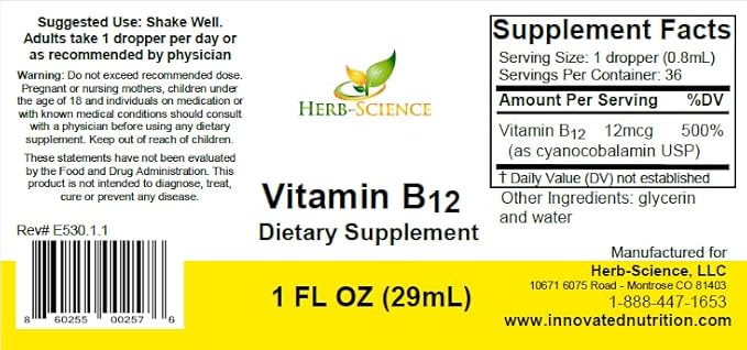 Liquid B Vitamin Complex – B6 B12 &amp Folic Acid Drops – Homocysteine Energy Heart &amp Mood Support – Alcohol-Free Fast Absorption – 1 fl oz (3-Pack)