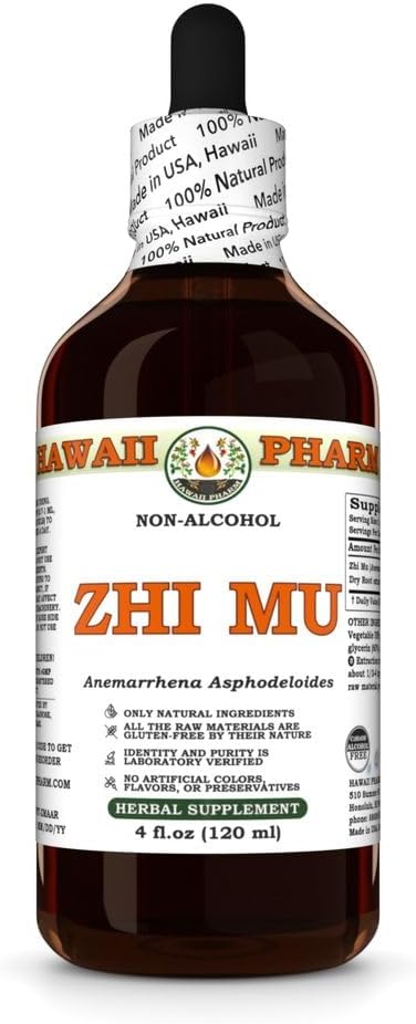 Zhi Mu (Anemarrhena Asphodeloides) Dry Root Glycerite All Natural Vegan Lab Tested Alcohol-Free Liquid Extract - 4 fl.oz